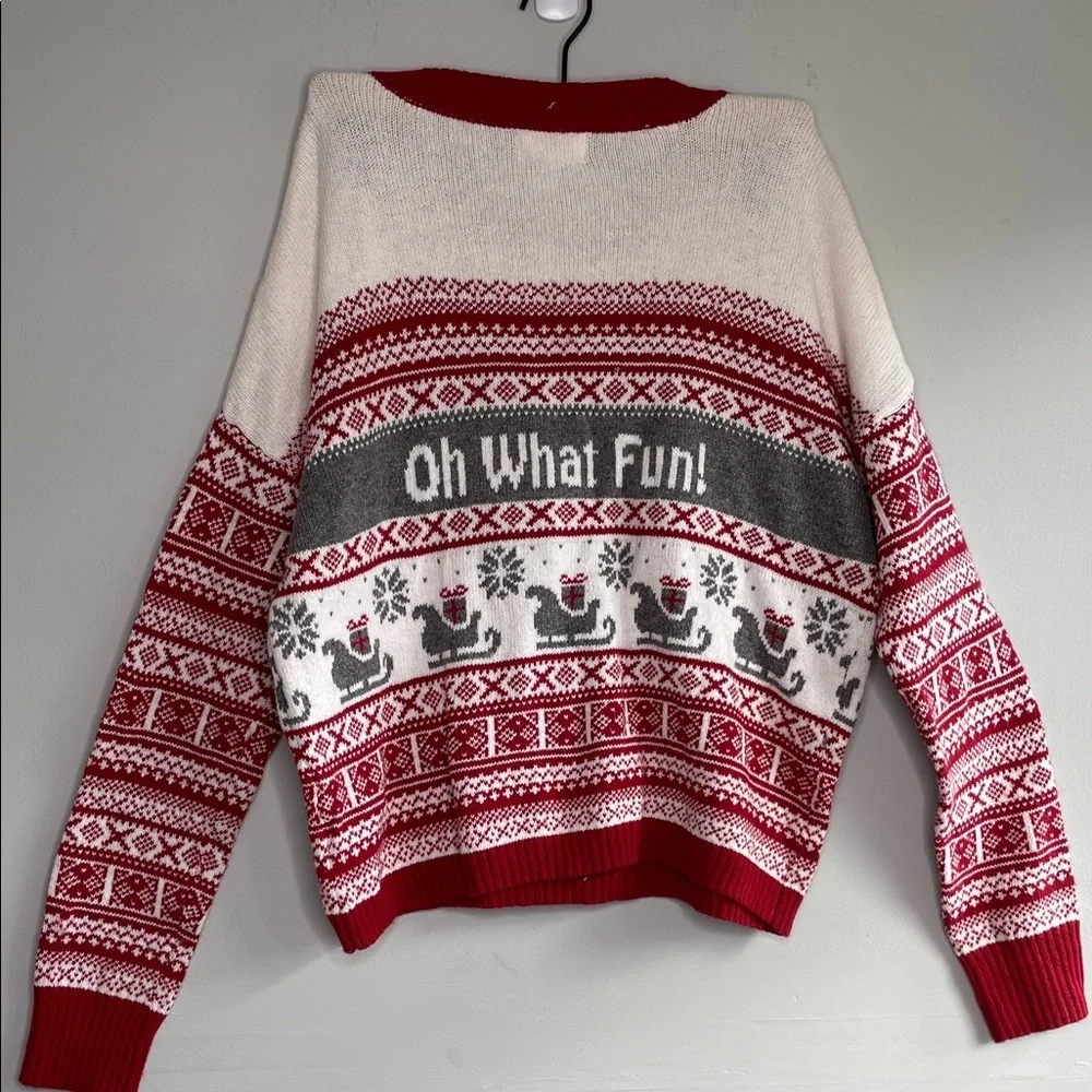 Kaisely Red and Cream Holiday Sweater